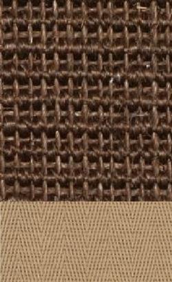 Sisal Salvador choco 060 tæppe med kantbånd i beige 002